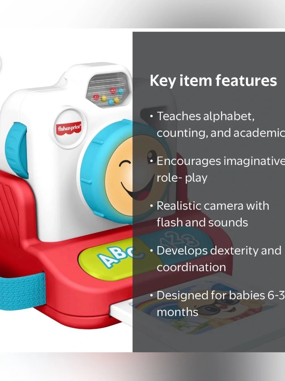 Fisher-Price Blue, White & Yellow Interactive Toy Camera